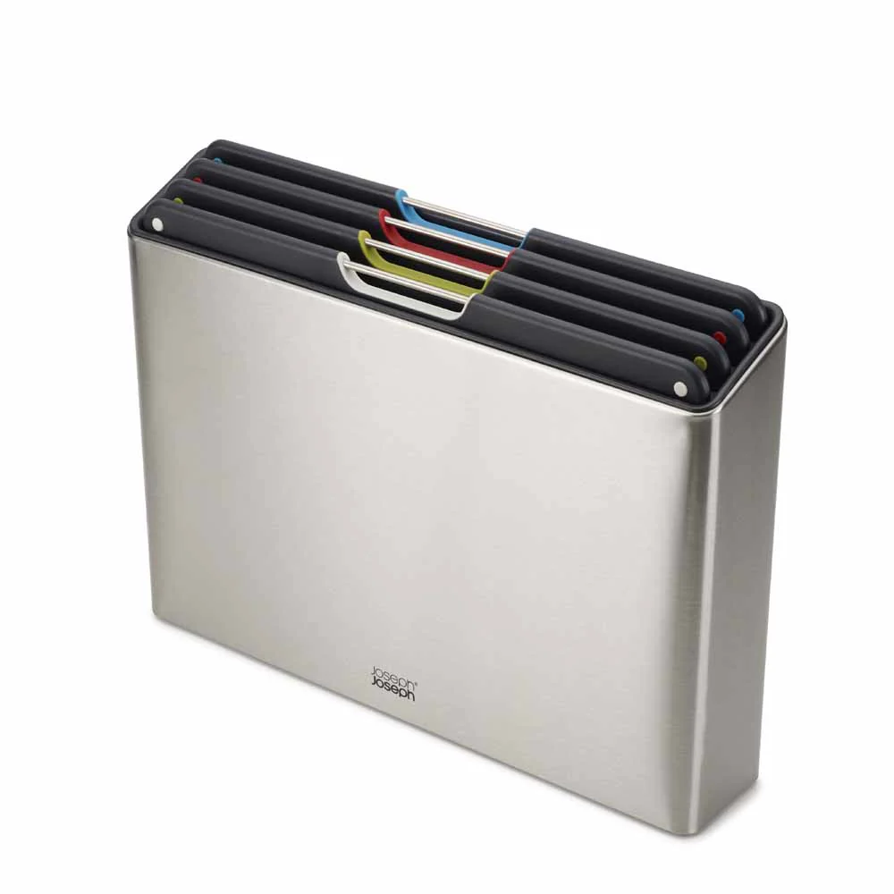 סט 4 קרשי חיתוך Folio Steel כסוף ג