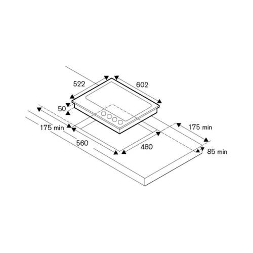 כיריים גז Bertazzoni P604LPROGNE 70571 זכוכית שחורה