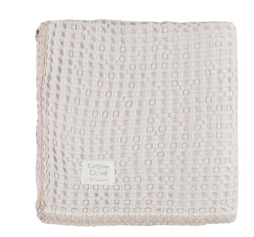 שמיכת פיקה גדולה 150/100 קולקציית Cotton Cloud בצבע ורוד מיננה