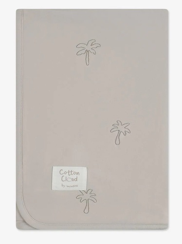 שמיכת ג'רסי גדולה 115/85 Cotton Cloud מיננה צבע אבן