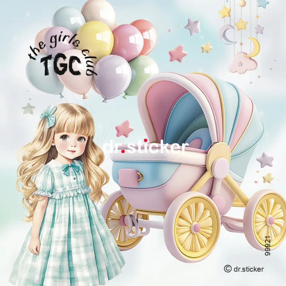 גליל מדבקות שקופות ד"ר סטיקר - מועדון הילדות - חדר ילדים קשת בענן