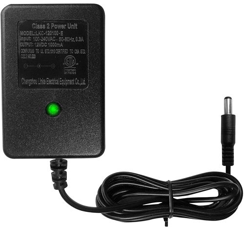 מטען ספק כוח לממונע 12V 500mA כולל נורת ביקורת - שקע יחיד עגול