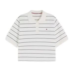 חולצה TOMMY JEANS מידות XS-XL לנשים בגוון קרם עם פסים