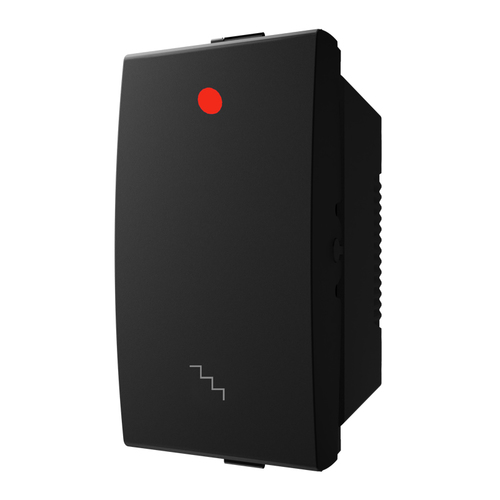 לחצן מדרגות מואר ניאון אדום 1 מודול שחור LIPER SWITCH