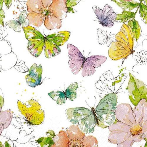 מפיות נייר 20 יח' Colourful Butterflies pure