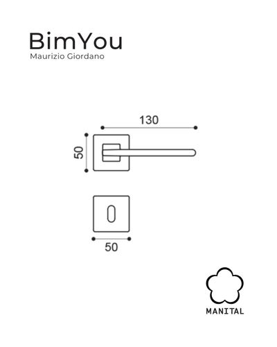 זוג ידיות לדלת BimYou - כרום סאטן 