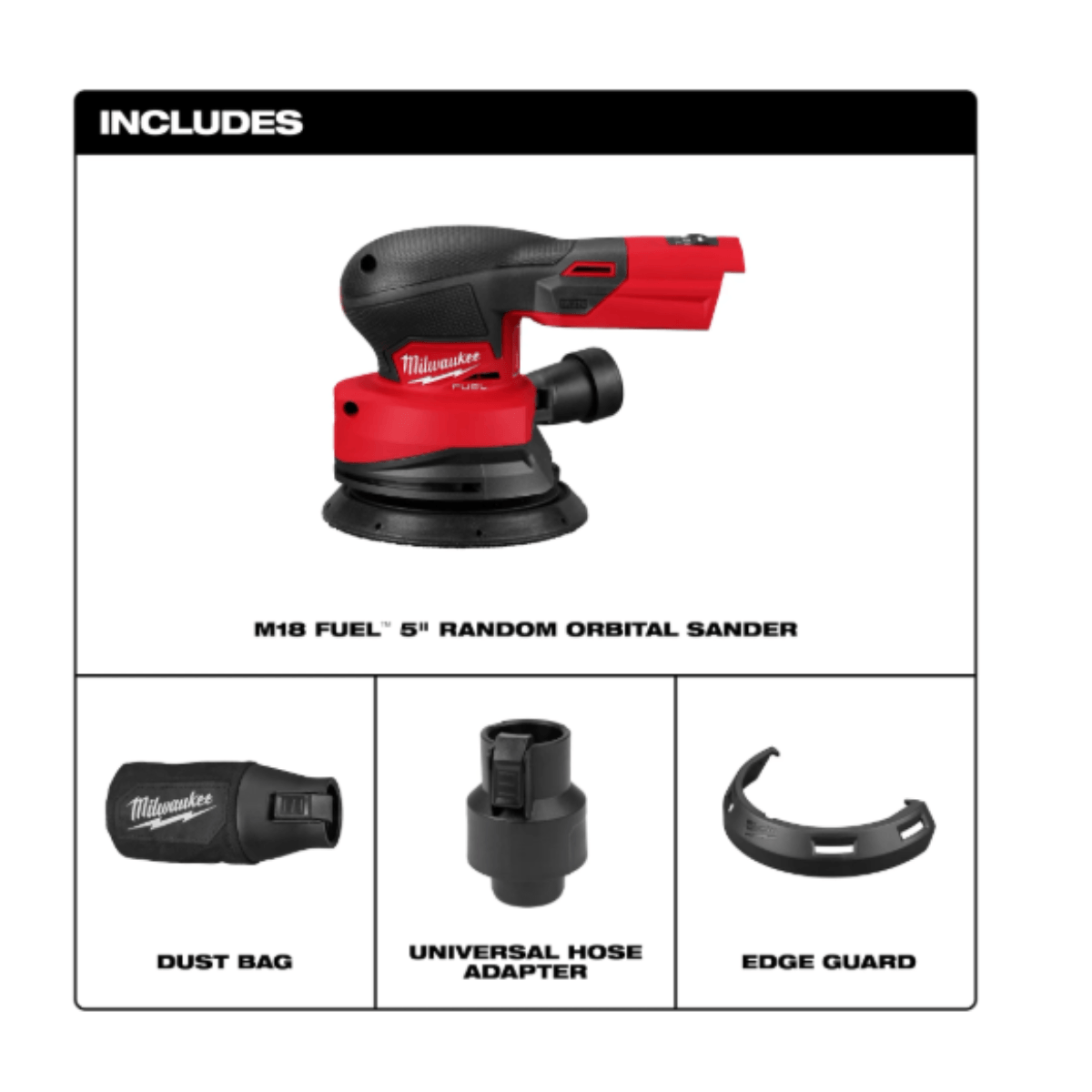 מלטשת אקצנטרית נטענת Milwaukee M18 FUEL 2837-20 5 אינץ Brushless גוף בלבד