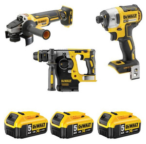 סט 3 כלים 18V XR | פטישון, אימפקט ומשחזת – DCK305P3T – DeWALT