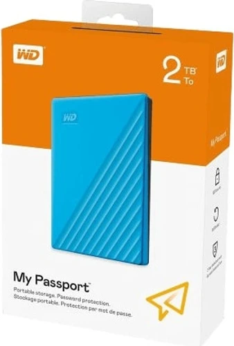 דיסק חיצוני כחול WD My Passport 2TB 