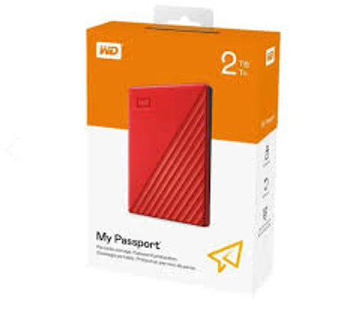 דיסק חיצוני אדום WD My Passport 2TB 