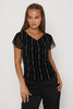 חולצת ערב מלאני הדפס שחור