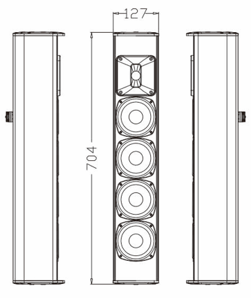 רמקול עמוד 4×4 אינץ' 4×4