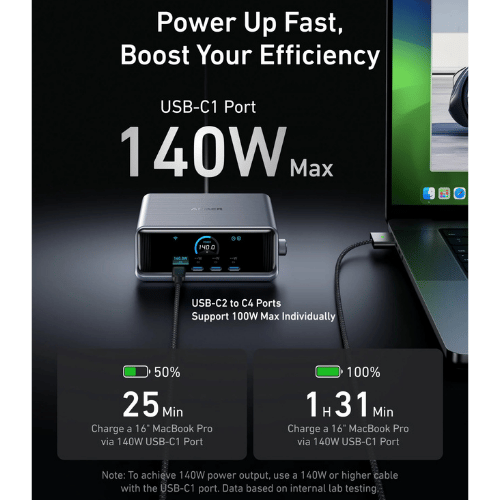 עמדת טעינה עוצמתית 6 יציאות Anker Prime Charger 250W 6 Ports GaN A2345