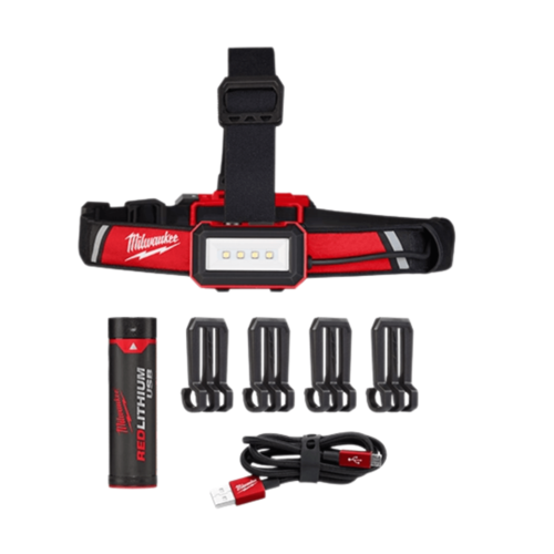 פנס ראש נטען Milwaukee REDLITHIUM USB 2115-21 Low Profile עם 600 לומן TRUEVIEW