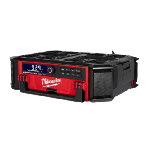 רדיו נטען Milwaukee M18 2950-20 לאתר עבודה עם מטען מובנה ותאימות PACKOUT