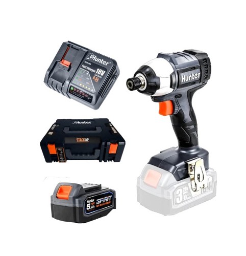 מברגת אימפקט BRUSHLESS 18V + סוללה אחת 5AH ומטען  102705-004
