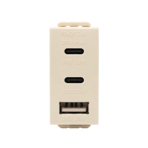 שקע מטען USB טריפל PD סופר מהיר ניסקוסוויץ קרם סהרה PD 20W 2C+A