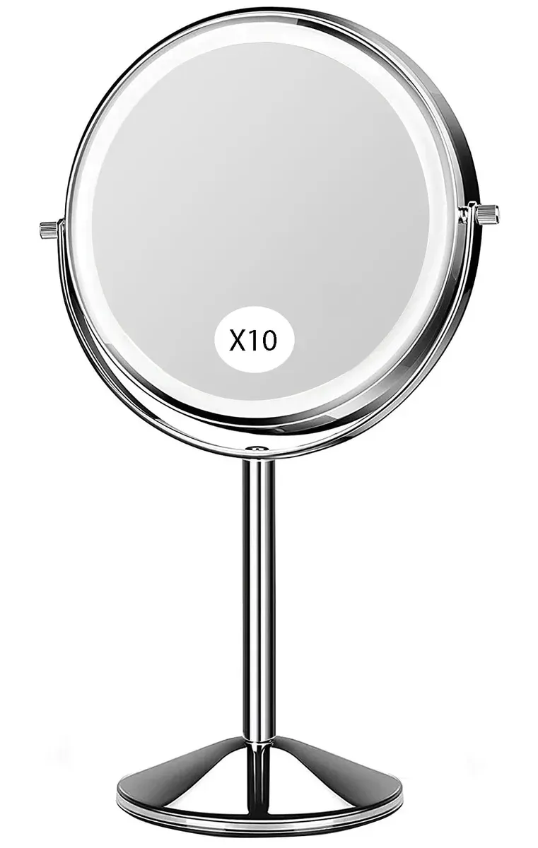 מראת איפור מגדילה פי 10 עם תאורת לד חדשנית I35