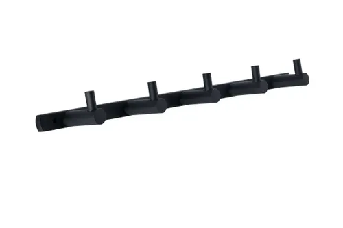 קולב מגבות 5 מתלים Loft שחור מט (קידוח) מתוך קולקציית קולבים ומתלים למגבות (דגם מלא) - שילוב מושלם בין נוחות שימוש יומיומית לסטייל נקי