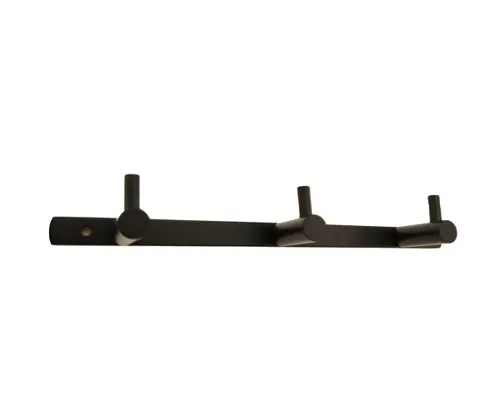 קולב מגבות 3 מתלים Loft שחור מט (קידוח) מתוך קולקציית סדרת Cielo שחור מט (מבט קדמי) - איכות פרימיום בלתי מתפשרת ואחריות מלאה