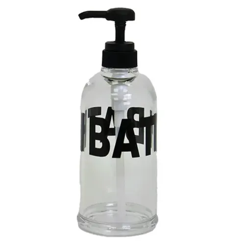 דיספנסר סבון עגול גדול BATH שחור מתוך קולקציית סט אמבטיה Clear (דגם מלא) - עשוי מחומרים עמידים בפני לחות וחלודה לאורך זמן