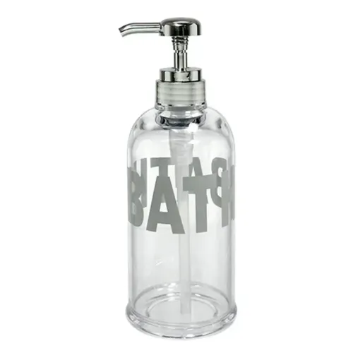 דיספנסר סבון עגול גדול BATH כסף מתוך קולקציית סט אמבטיה Clear (דגם מלא) - מתאים לשדרוג מראה האמבטיה בקלות ובמהירות