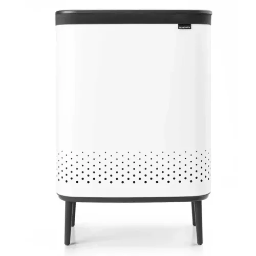 סל כביסה מחולק 45X2 ליטר -Brabantia BO לבן (מבט קדמי) - מתאים לשדרוג מראה האמבטיה בקלות ובמהירות