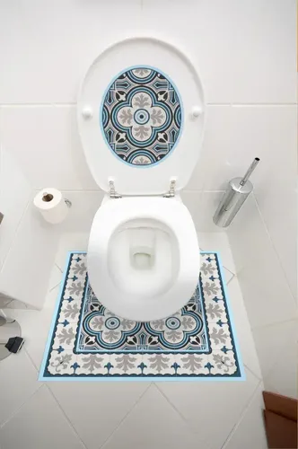 שטיחון PVC ומדבקה לאסלה דגם 228 מתוך קולקציית שטיחים ומדבקות לאסלה (מבט קדמי) - איכות פרימיום בלתי מתפשרת ואחריות מלאה
