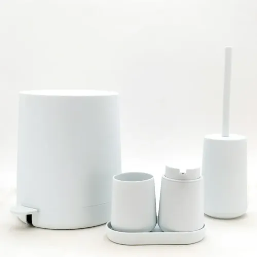 סט אמבטיה לבן מט 5 חלקים Nordic Plus מתוך קולקציית סט אמבטיה + Nordic (דגם מלא) - איכות פרימיום בלתי מתפשרת ואחריות מלאה
