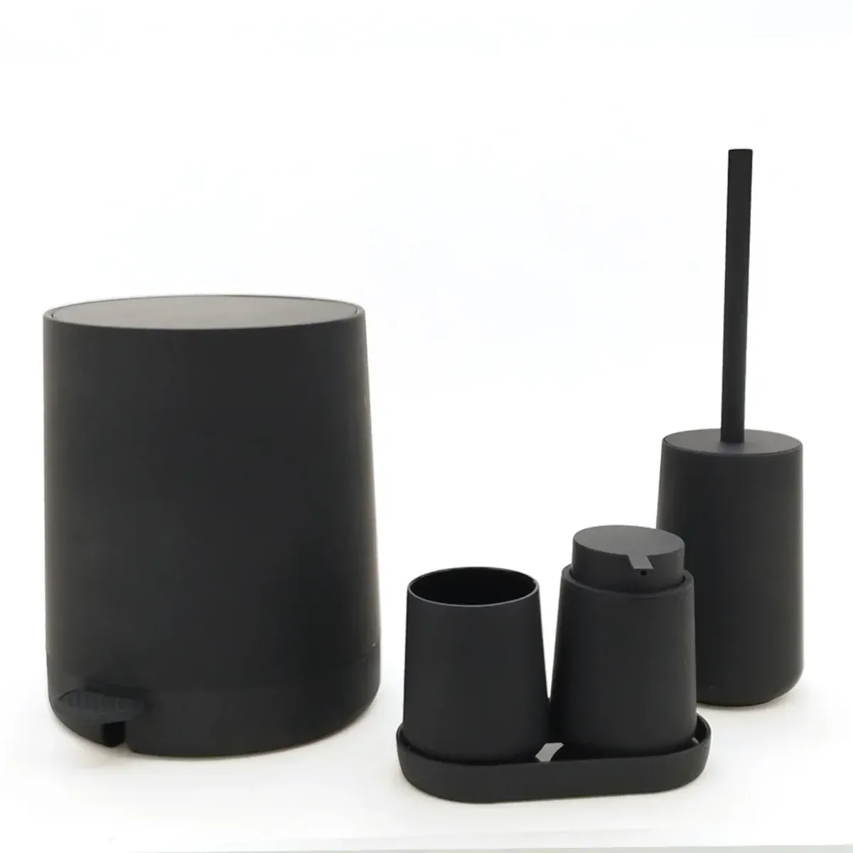 סט אמבטיה שחור מט 5 חלקים Nordic Plus