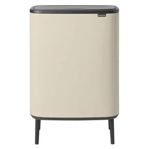 פח ברבנטיה למטבח 60 ליטר - BO Brabantia בז מתוך קולקציית פחי אשפה למטבח (מבט קדמי) - מתאים לשדרוג מראה האמבטיה בקלות ובמהירות