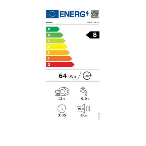 מדיח כלים אינטגרלי מלא 13 מע' כלים Bosch SMV6ZBX26E Serie 6 | גרמניה