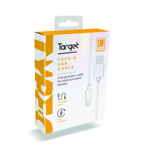 כבל טעינה וסנכרון Target Type-C 1 מטר