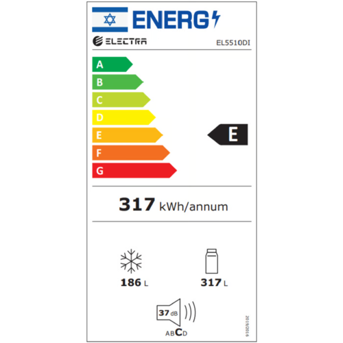 מקרר 4 דלתות - גימור נירוסטה מושחרת - 503 ליטר - Electra דגם EL5510DI – נפח 503 ליטר רוחב: 85.3 ס