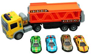 משאית חילוץ והובלה אינטראקטיבית עם 4 מכוניות 