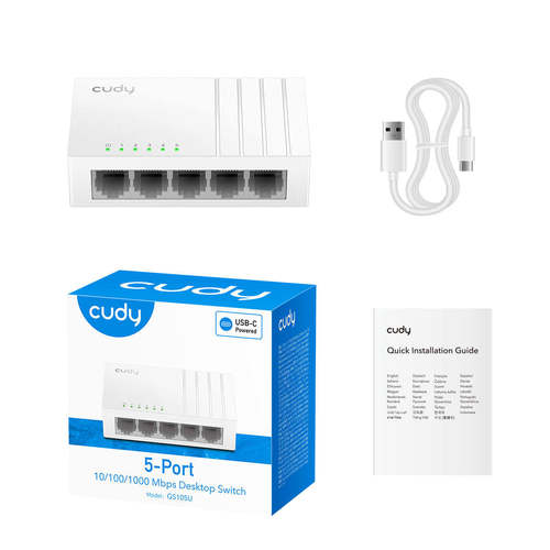 CUDY 5-Port Gigabit USB-C Switch 36w HS105U 