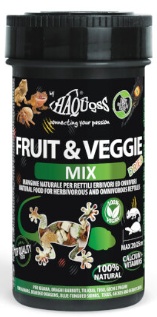 מזון פירות וירקות מיובשים (FRUIT & VEGGIE MIX) 77 גרם (250 מ"ל) לזוחלים אוכלי כל