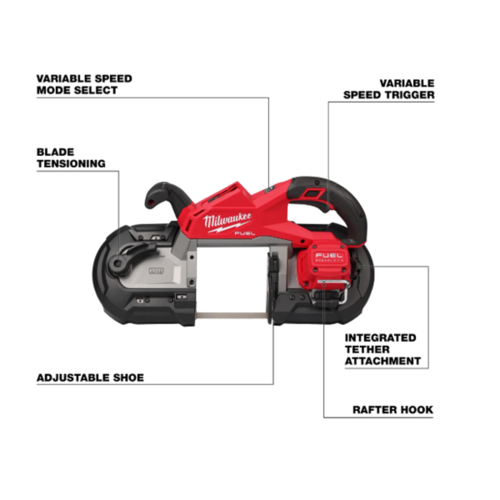 מסור סרט נטען Milwaukee M18 FUEL 2929-20 Deep Cut Band Saw לחיתוך מתכת גוף בלבד