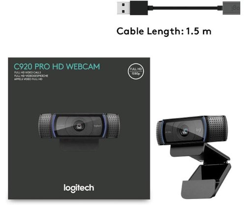מצלמת אינטרנט | Logitech C920 | 1080p HD Pro Webcam With Mic