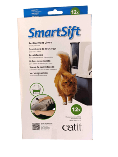 שקיות החלפה מקוריות לבסיס ארגז חול Catit SmartSift (חבילה של 12 שקיות)