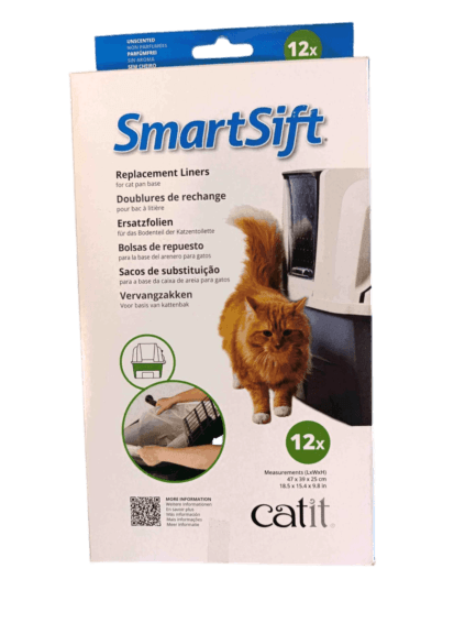 שקיות החלפה מקוריות לבסיס ארגז חול Catit SmartSift (חבילה של 12 שקיות)