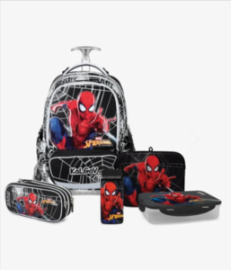 המארז המושלם TROLLEY Spiderman סט תיק+3 חלקים צבע שחור - קל-גב