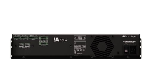 מגבר התקנות דיגיטלי עוצמתי dBTechnologies IA3204D עם 4 ערוצים בהספק כולל של 3200W