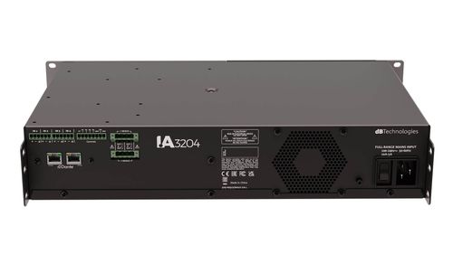 מגבר התקנות דיגיטלי עוצמתי dBTechnologies IA3204D עם 4 ערוצים בהספק כולל של 3200W