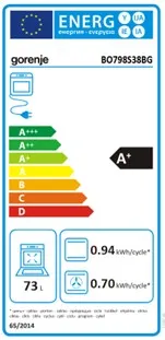 תנור בנוי 60/60 גורנייה דגם BO798S38BG זכוכית שחורה