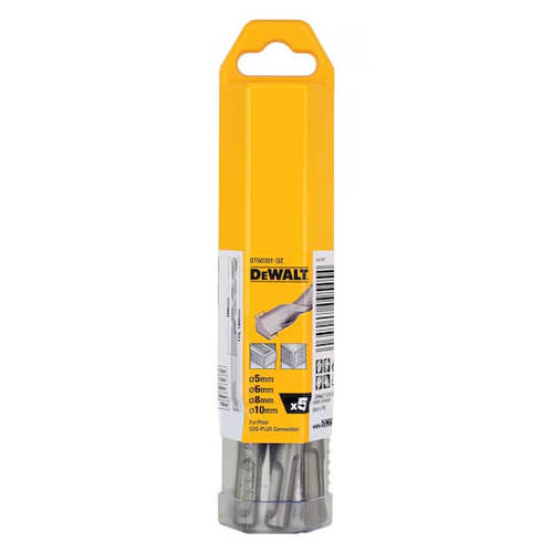 סט מקדחי SDS Plus לבטון 5 חלקים דיוולט DeWalt