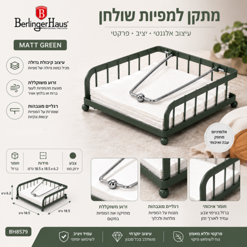 מתקן למפיות שולחן Berlinger Haus BH-8825 