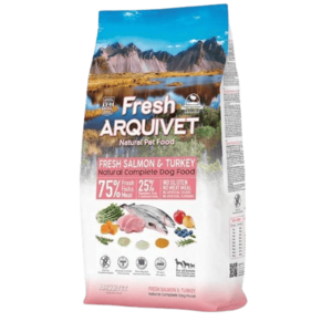 ארקיווט פרש סופט סלמון והודו לכלב | Arquivet Semi-moist Dog Food With Fresh Salmon And Turkey
