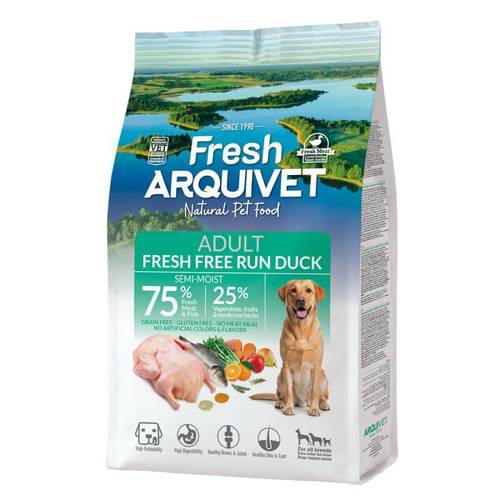 ארקיווט פרש סופט ברווז לכלב | Arquivet Semi-moist Dog Food With Fresh Free-range Duck