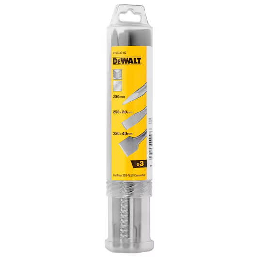 סט איזמלים לפטישון 3 חלקים דיוולט DeWalt